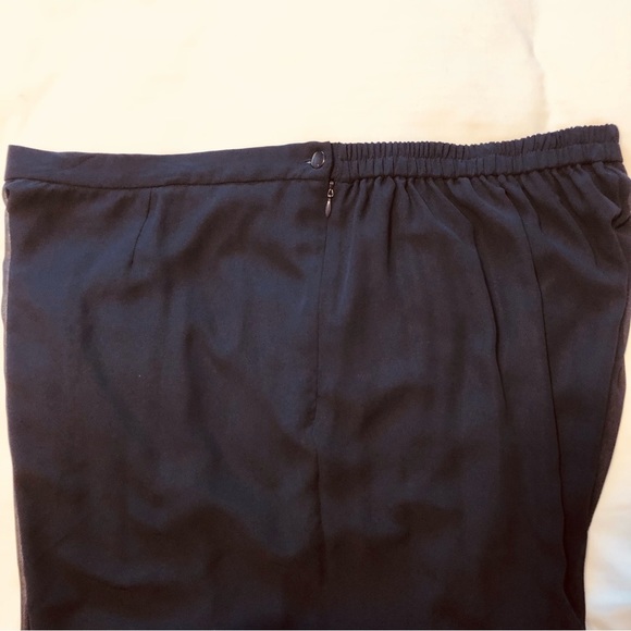 Plus Size 2X Two piece Navy Chiffon Embellished Pant Suit Formal Evening Party - Picture 9 of 14